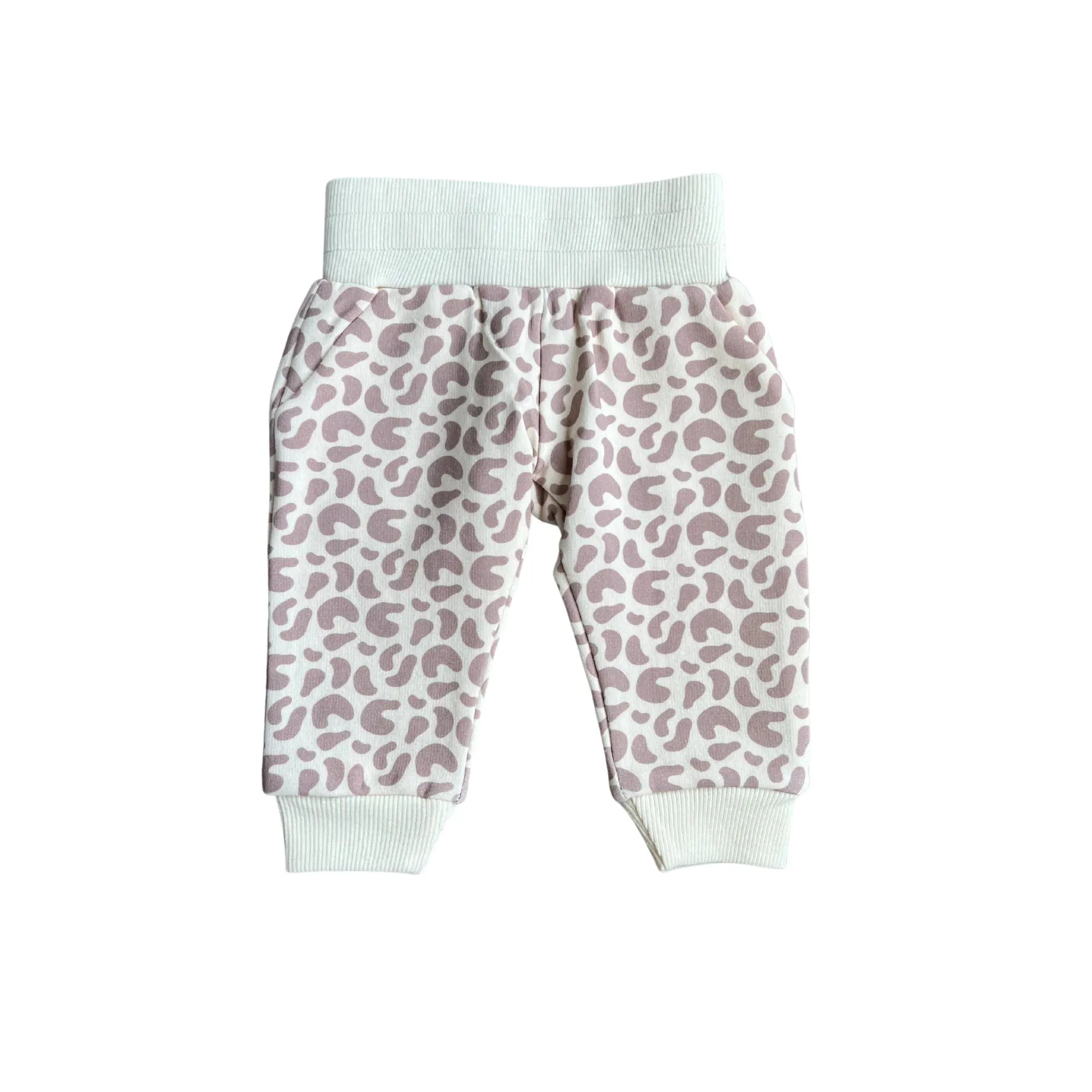 Baby Sprouts Lilac Leopard Fleece Sweatpants