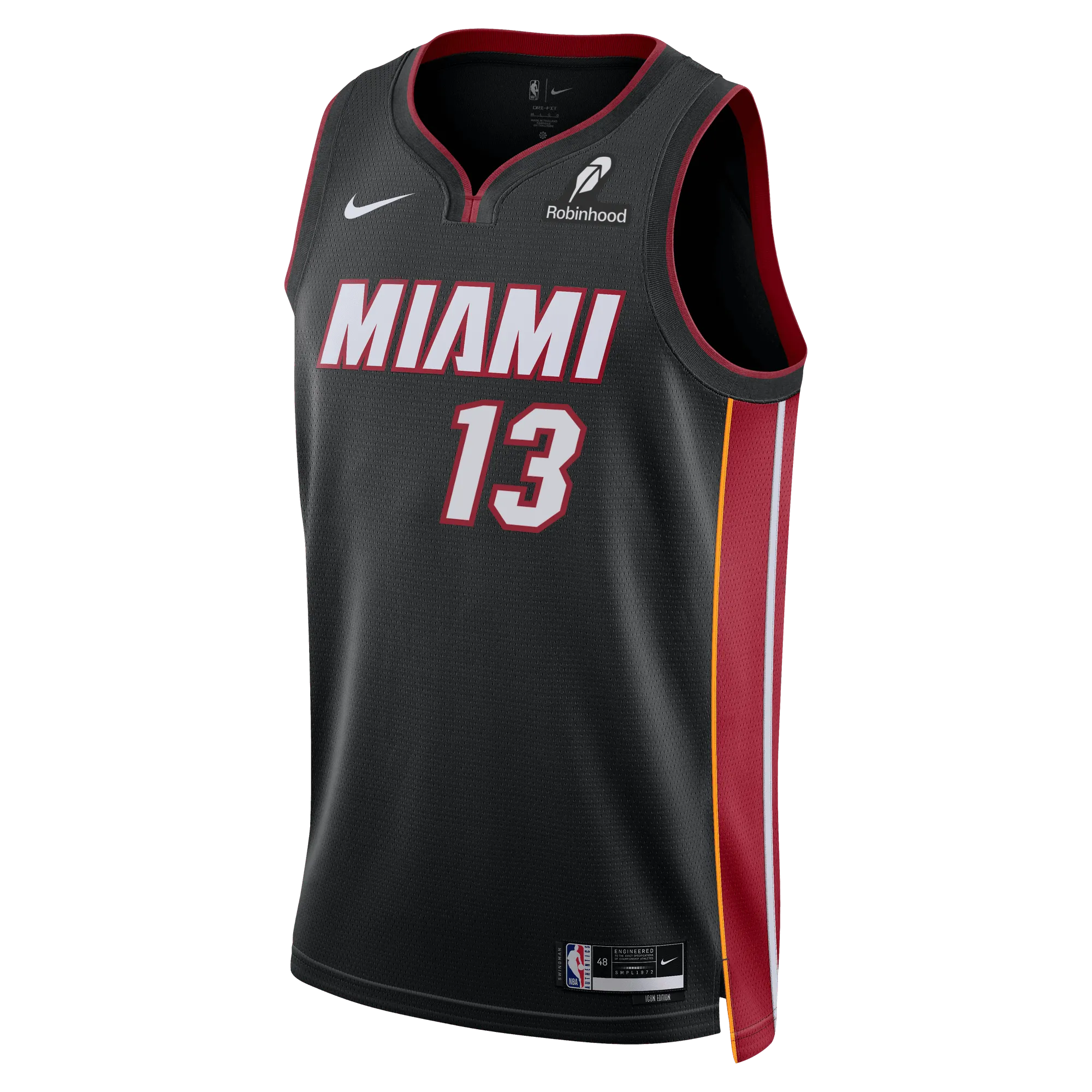 Bam Adebayo Nike Miami HEAT Icon Black Swingman Jersey