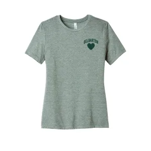 B&C LADIES arched Delbarton Tee- Sage/Dk Green