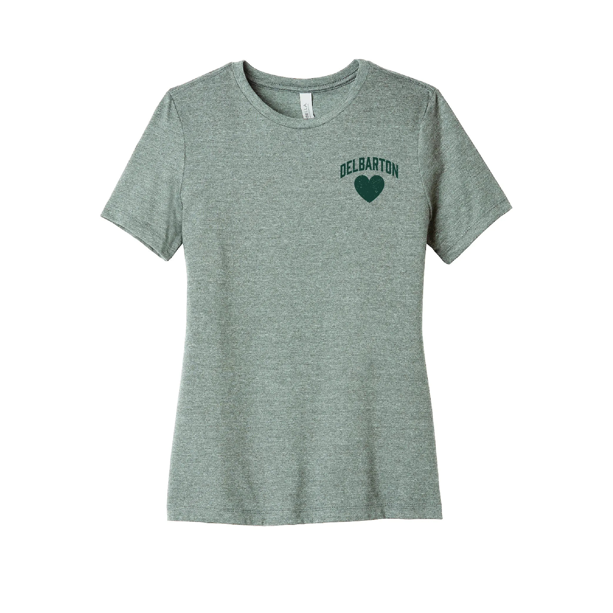 B&C LADIES arched Delbarton Tee- Sage/Dk Green