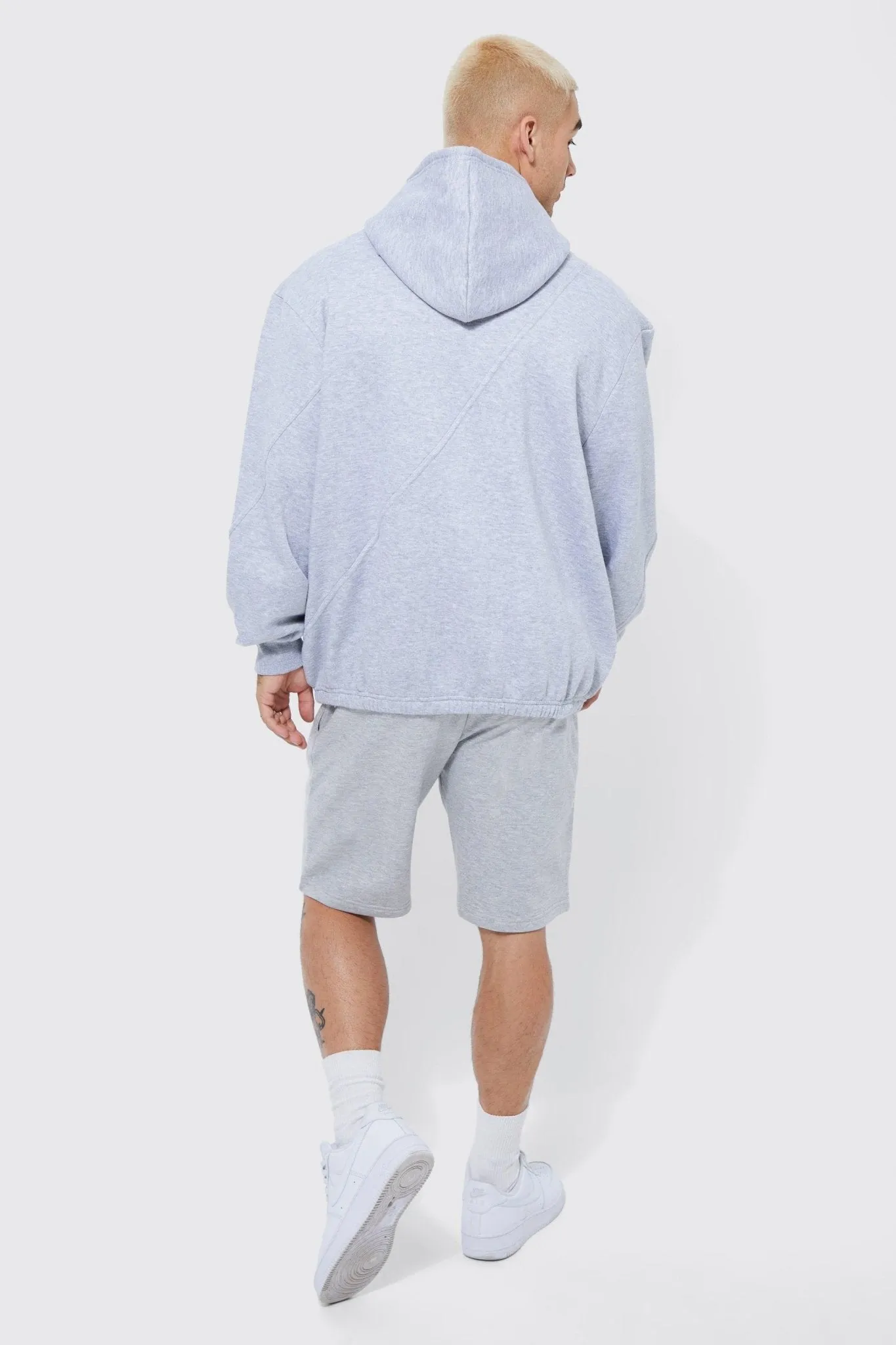 BASIC LOOSE FIT MID LENGTH GREY JERSEY SHORT