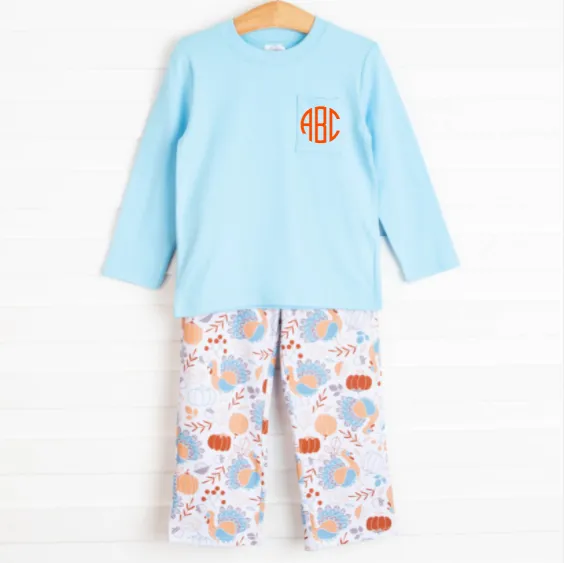Be Thankful Pant Set, Blue