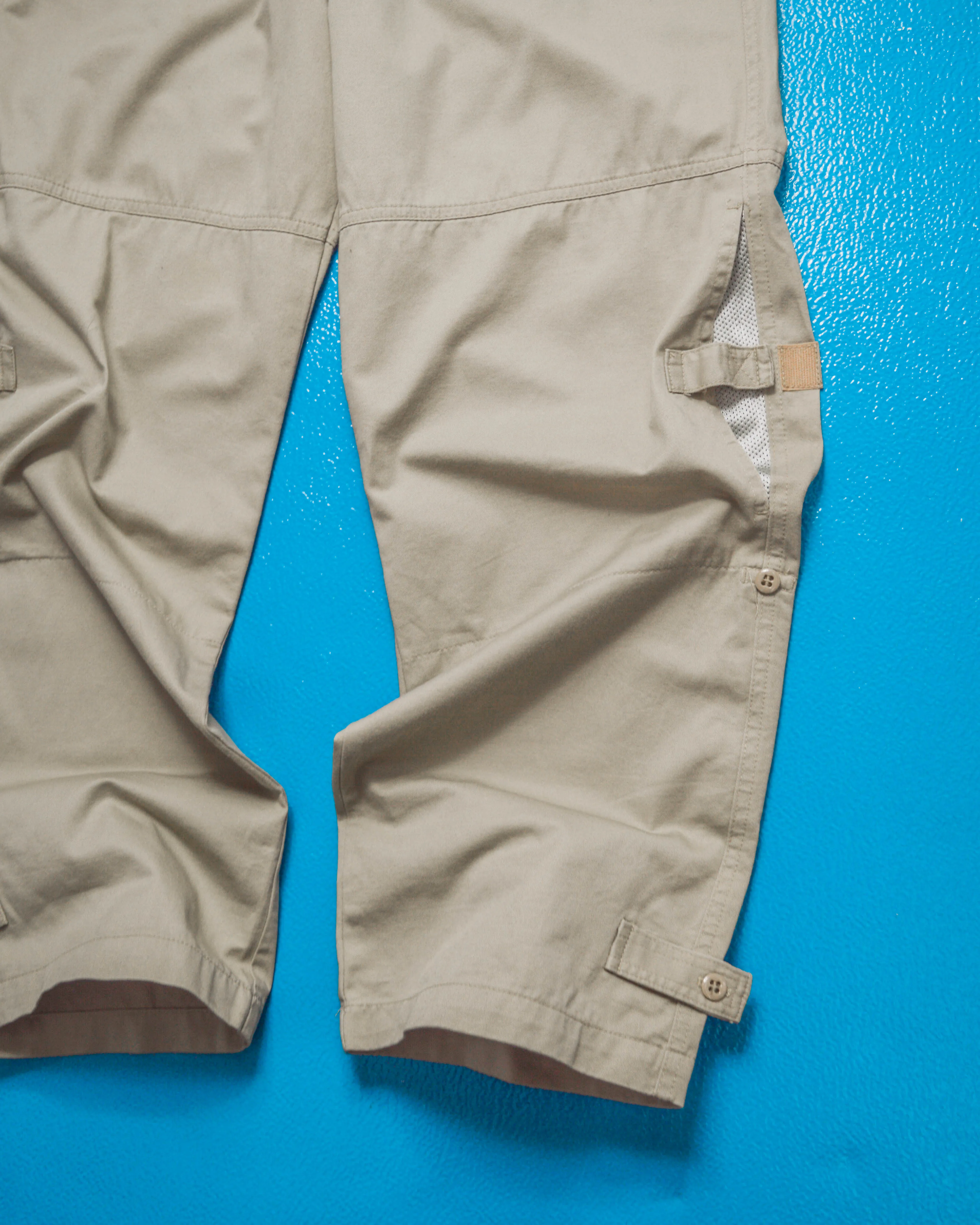 Beige Side Mesh Knee Pocket Cargo Pants (30~31)