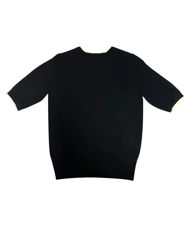 BENECIA 12 Soft Color Matching V-Neck - Black