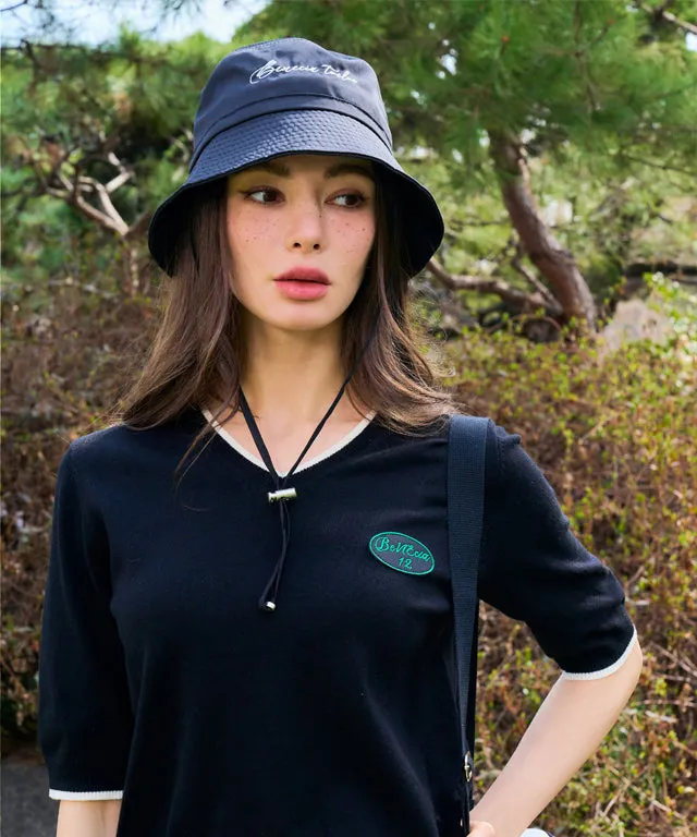 BENECIA 12 Soft Color Matching V-Neck - Black