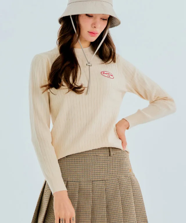 BENECIA 12 Twist Round Neck Top - Beige