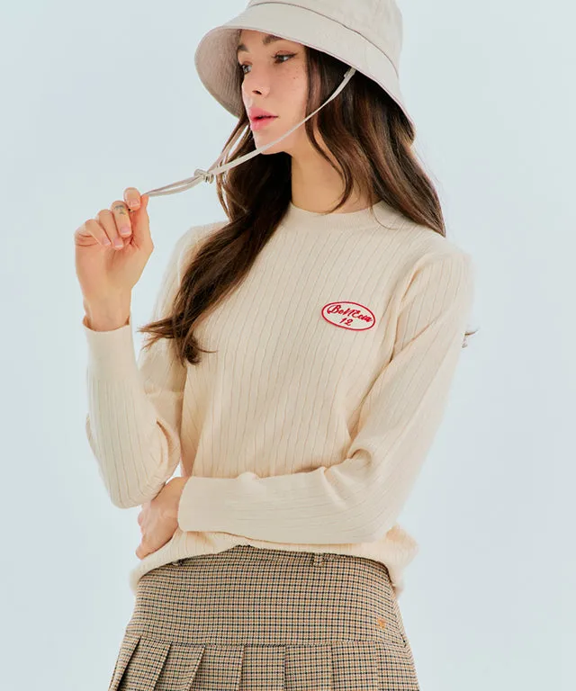 BENECIA 12 Twist Round Neck Top - Beige