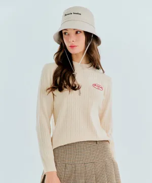 BENECIA 12 Twist Round Neck Top - Beige