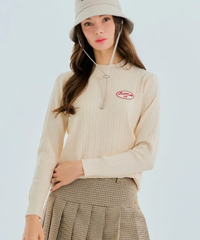 BENECIA 12 Twist Round Neck Top - Beige
