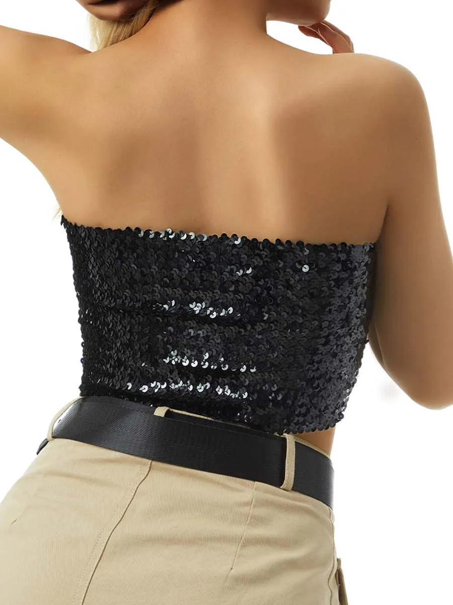 Black Sequin Tube Top