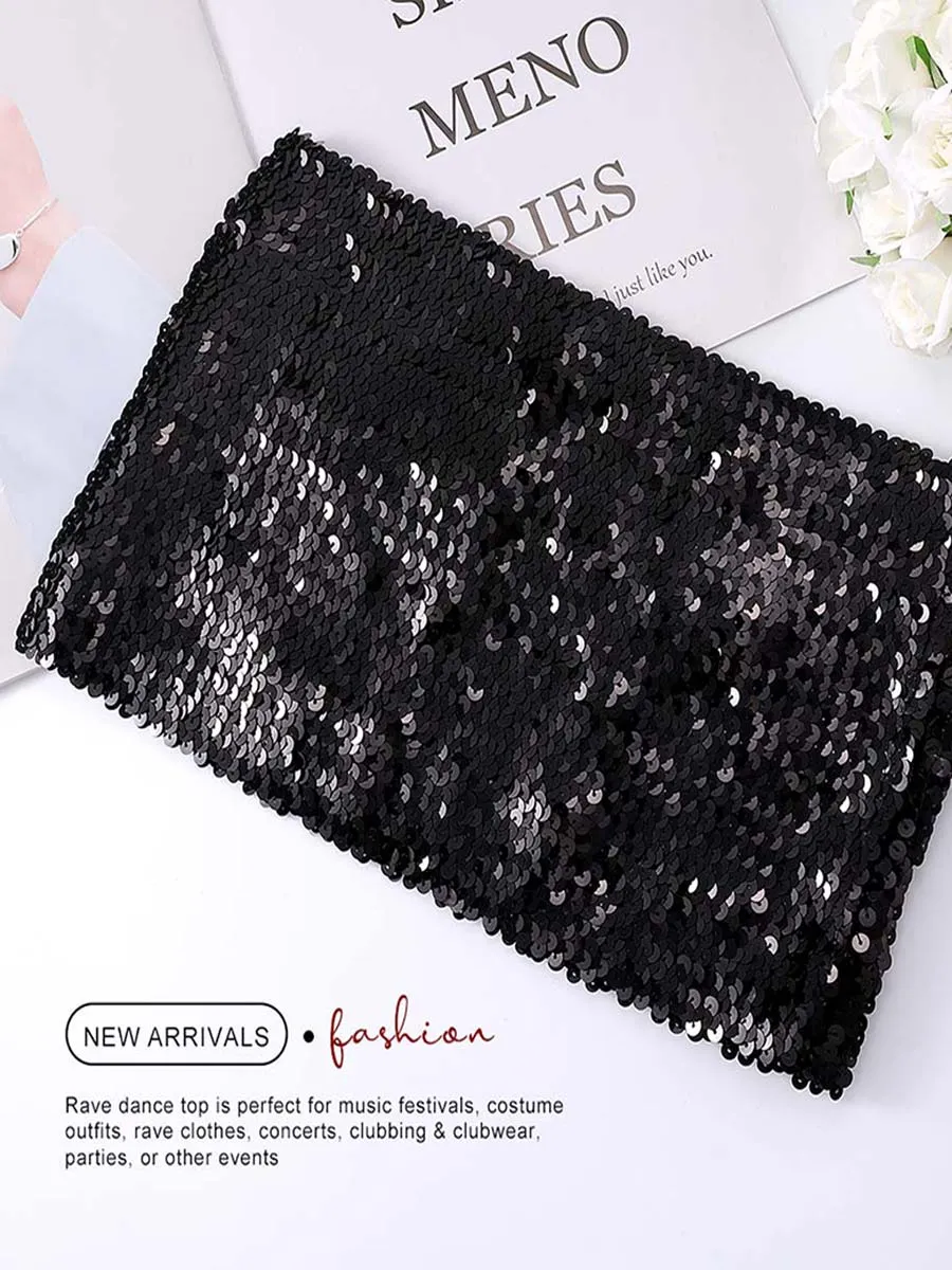 Black Sequin Tube Top