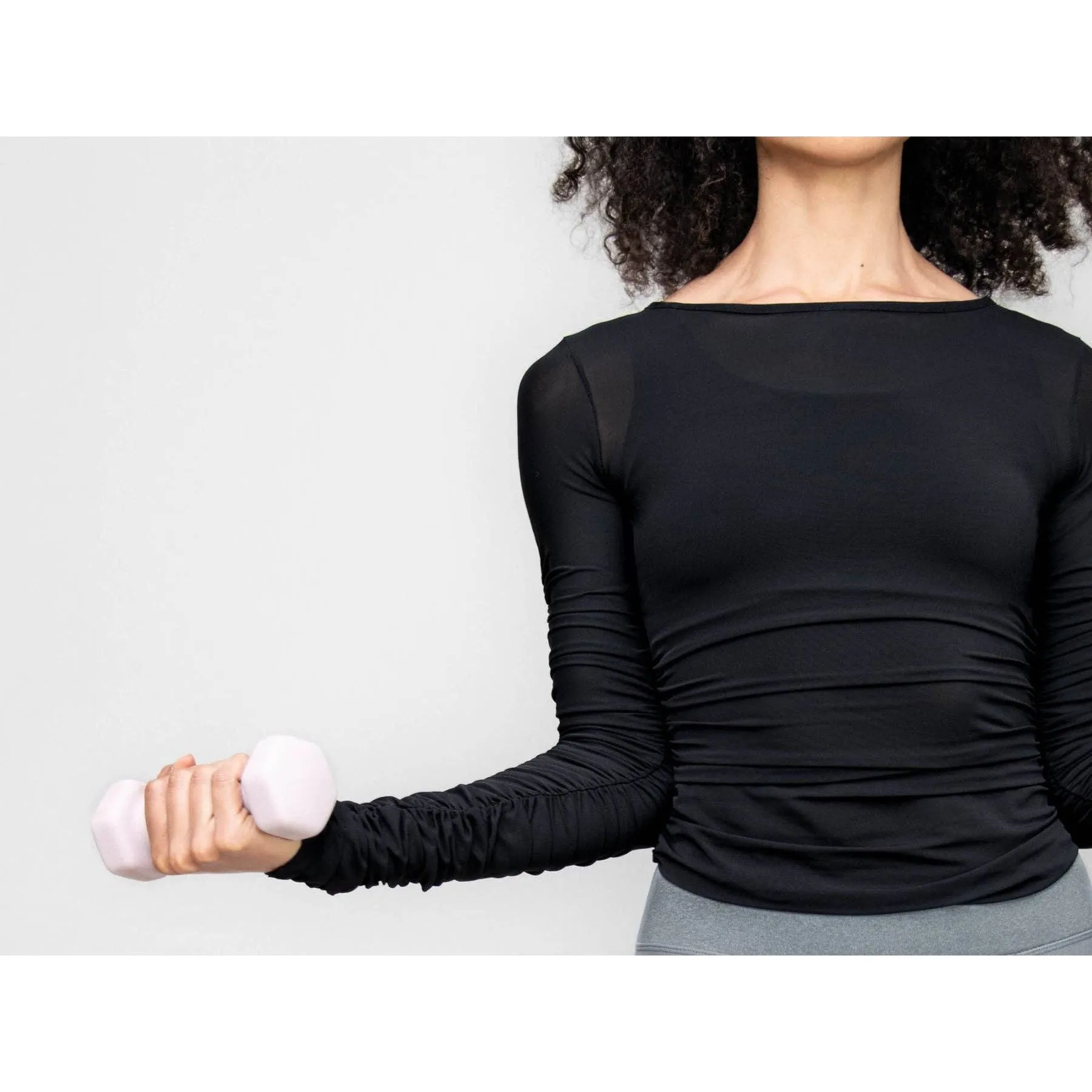 Body Wrappers Long Sleeve Mesh Top