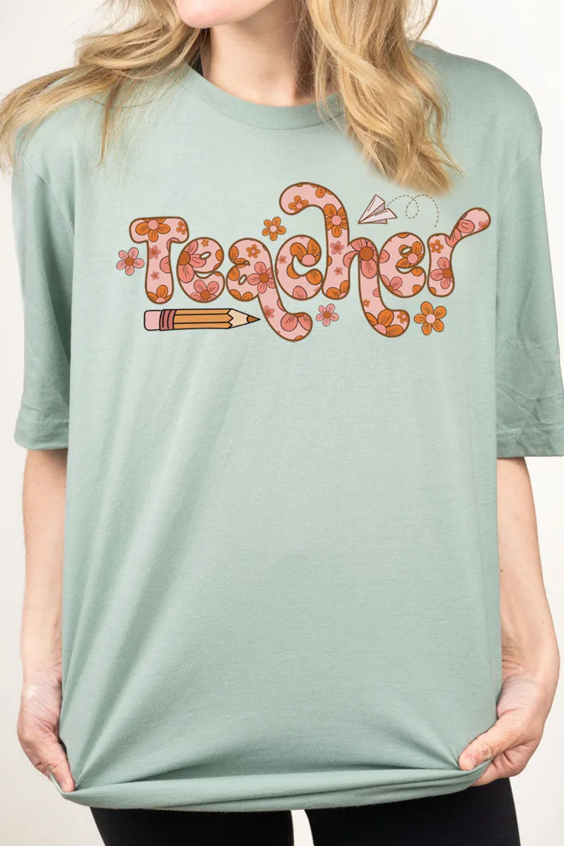 Boho Teacher Combed Cotton T-Shirt