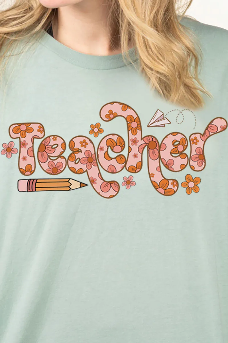 Boho Teacher Combed Cotton T-Shirt