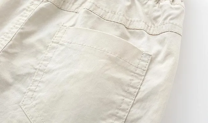 Boys Soft Thin Cotton Shorts - Beige, Navy, Red