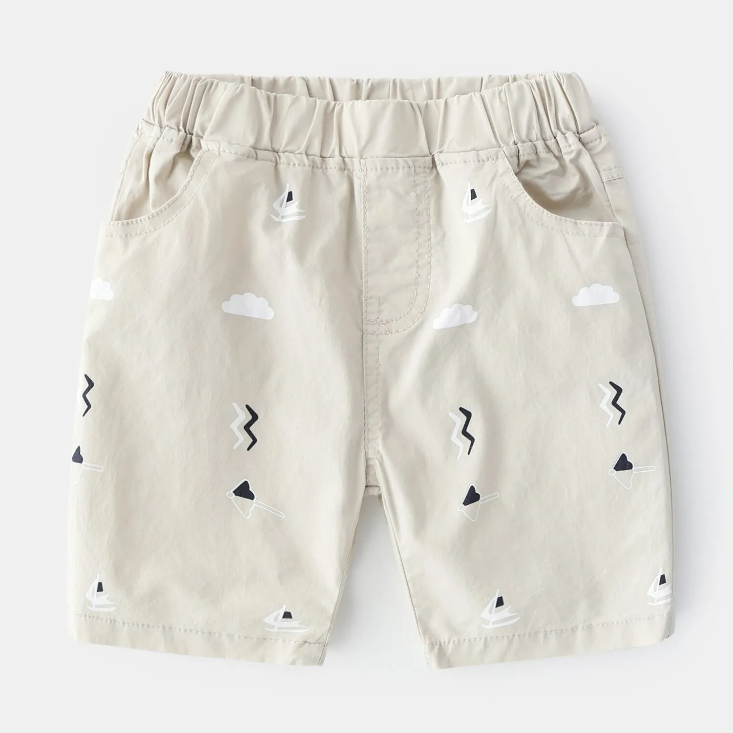 Boys Soft Thin Cotton Shorts - Beige, Navy, Red