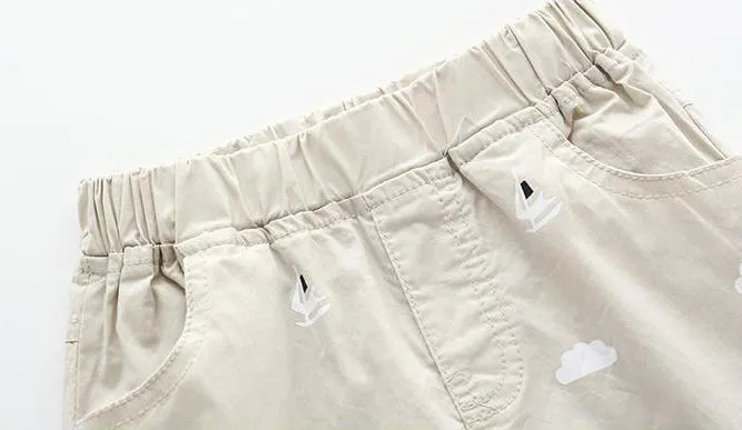 Boys Soft Thin Cotton Shorts - Beige, Navy, Red
