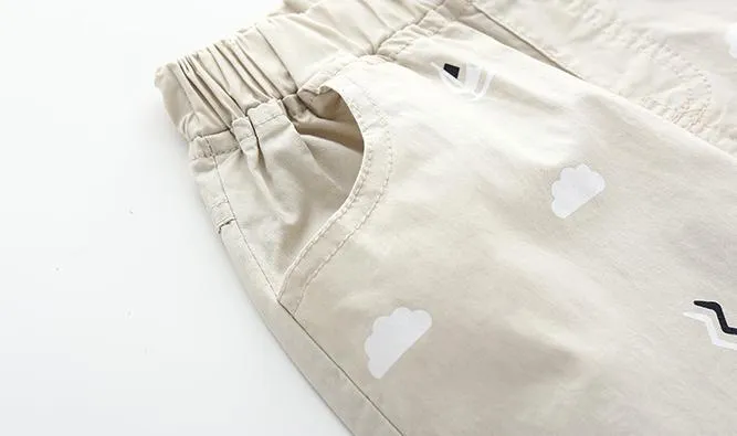 Boys Soft Thin Cotton Shorts - Beige, Navy, Red