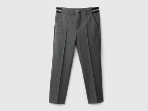Boys Textured Slim Fit Trousers