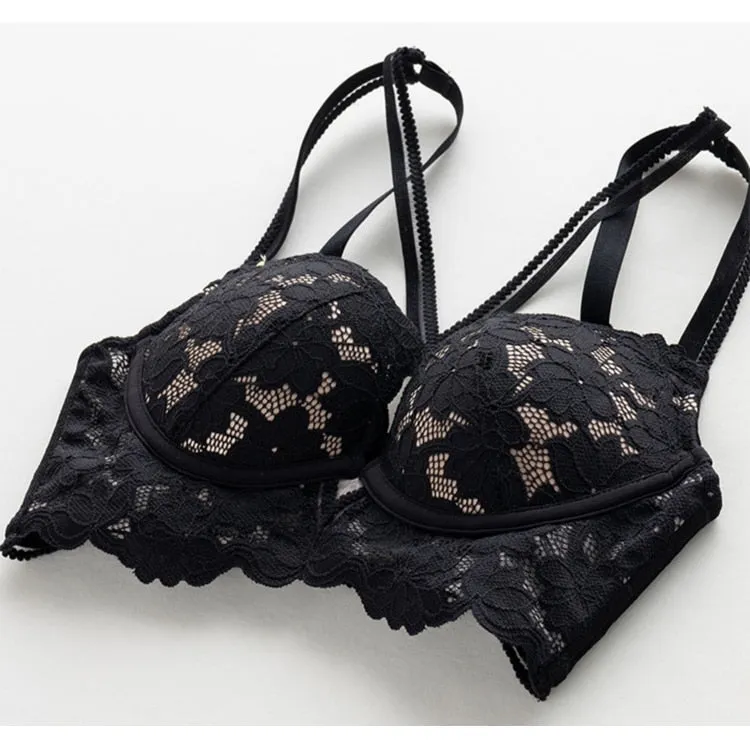 Bra Set Lingerie Push Up Brassiere Ultra-Thin Lace Underwear Set Transparent Panties Underpant Panty Set Two-Piece