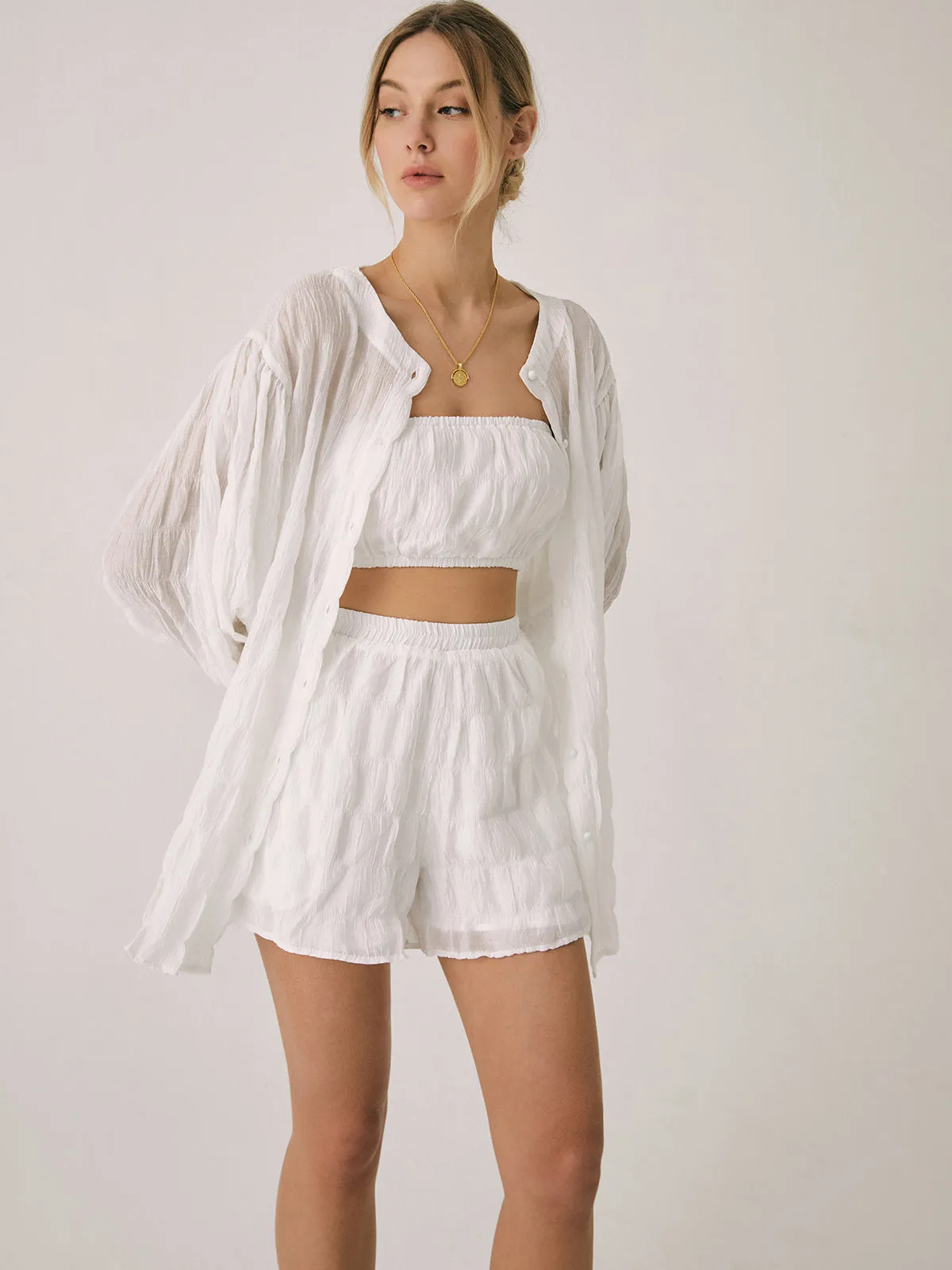 Breathable Three Piece Shorts Set