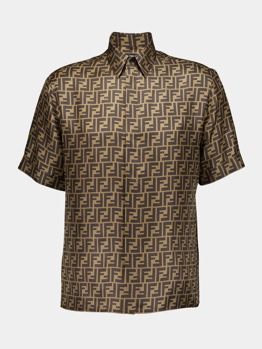 Brown FF Silk Shirt