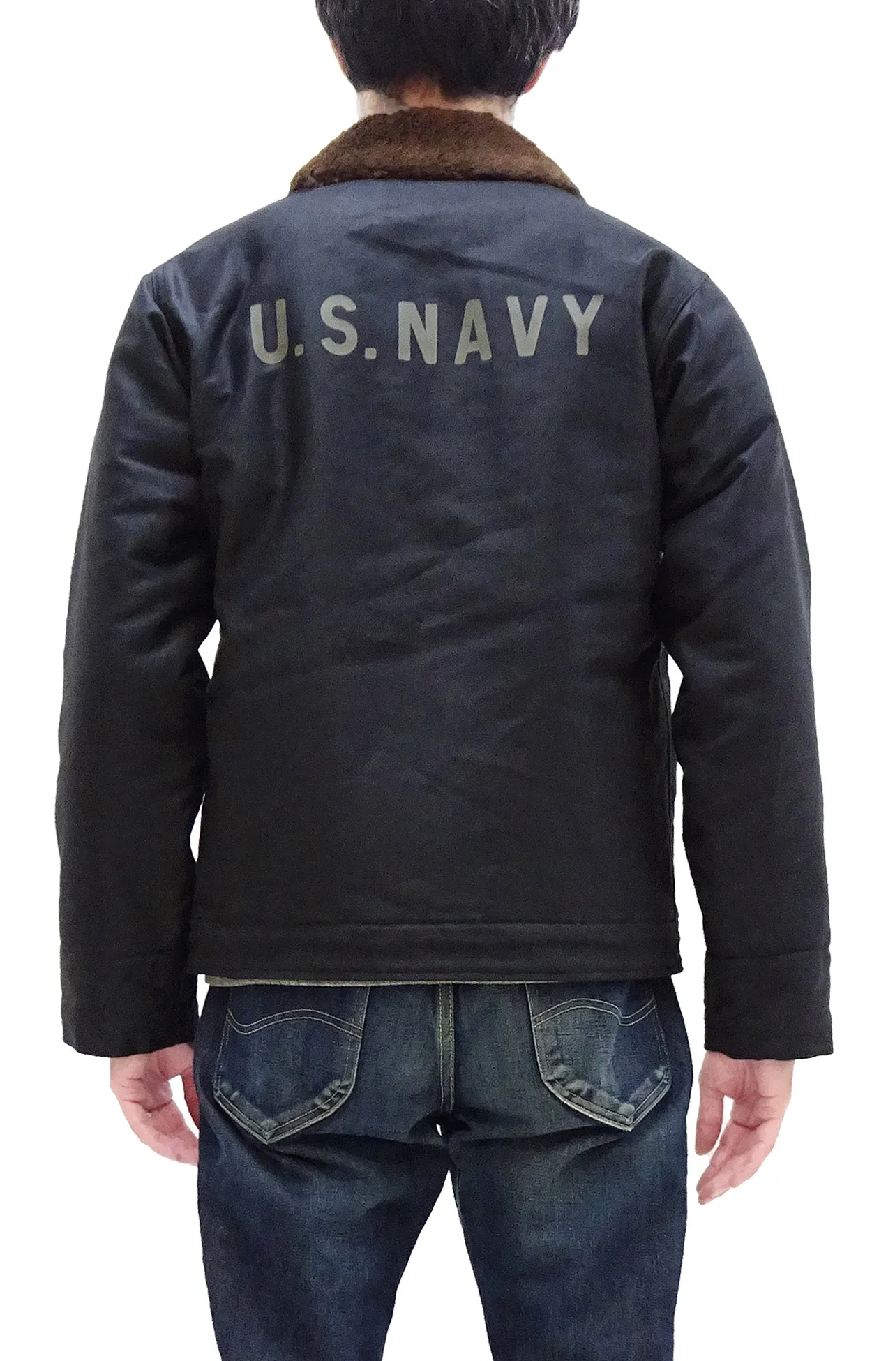 Buzz Rickson Jacket Men's Reproduction of US Navy N-1 Deck Jacket N1 Navy-Blue BR15340