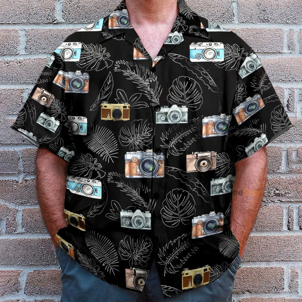 Camera Men's Button's Up Shirts - Hawaiian Shirt