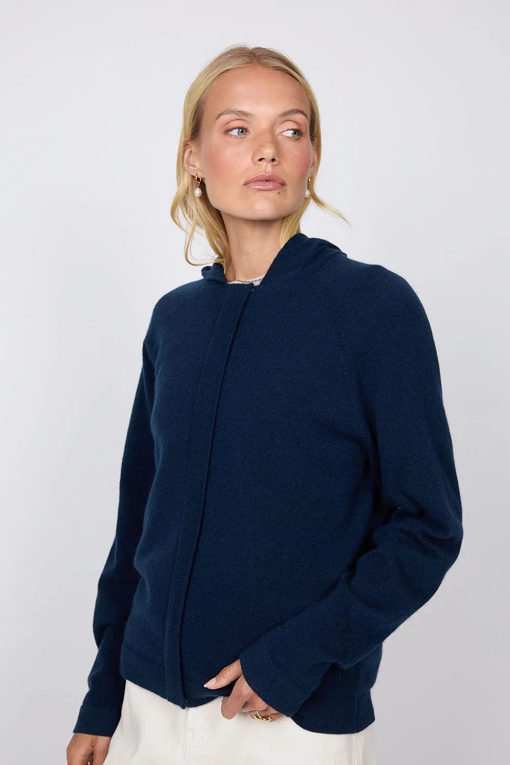 Cashmere Zip Hoodie - Midnight
