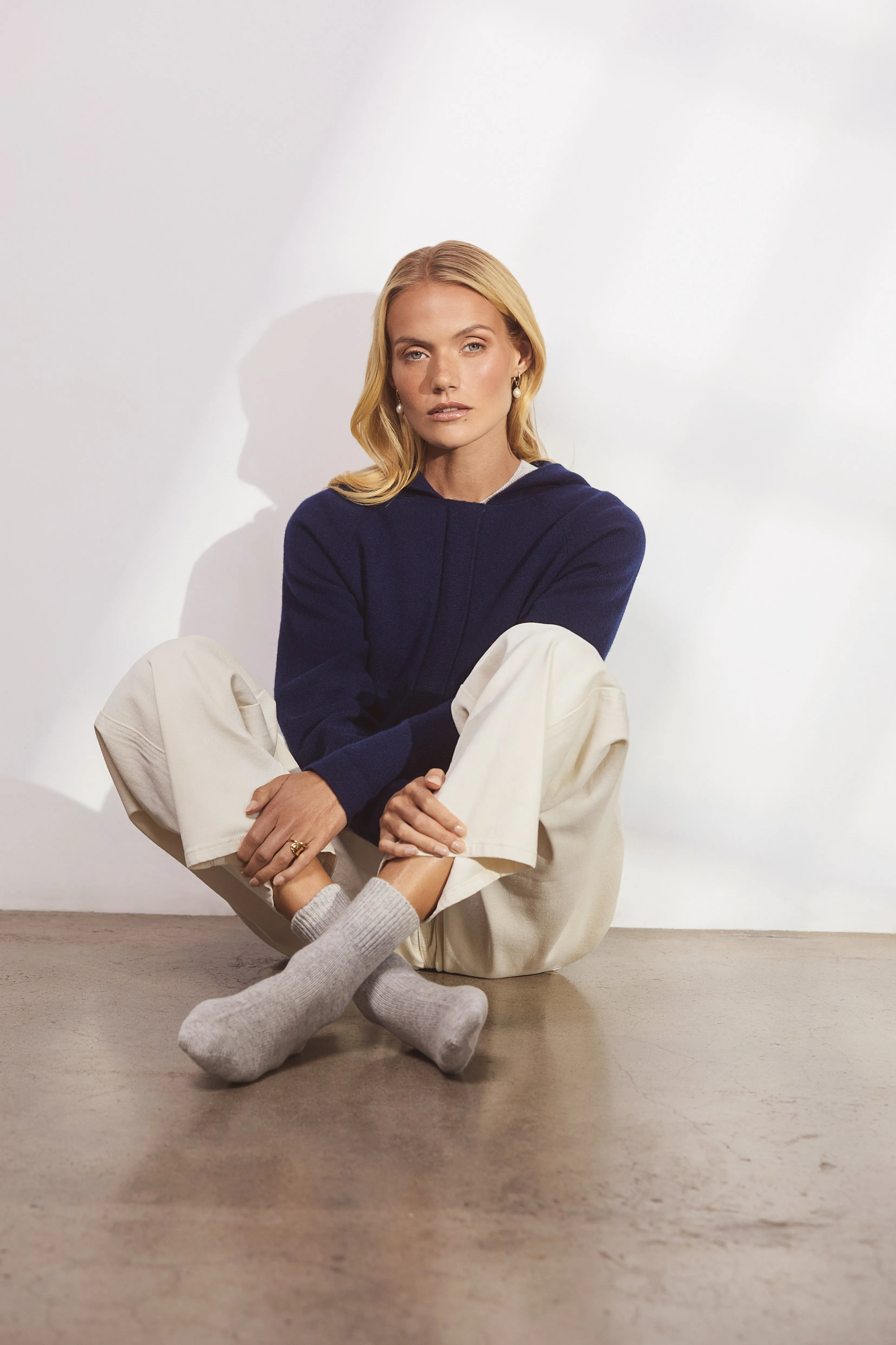 Cashmere Zip Hoodie - Midnight