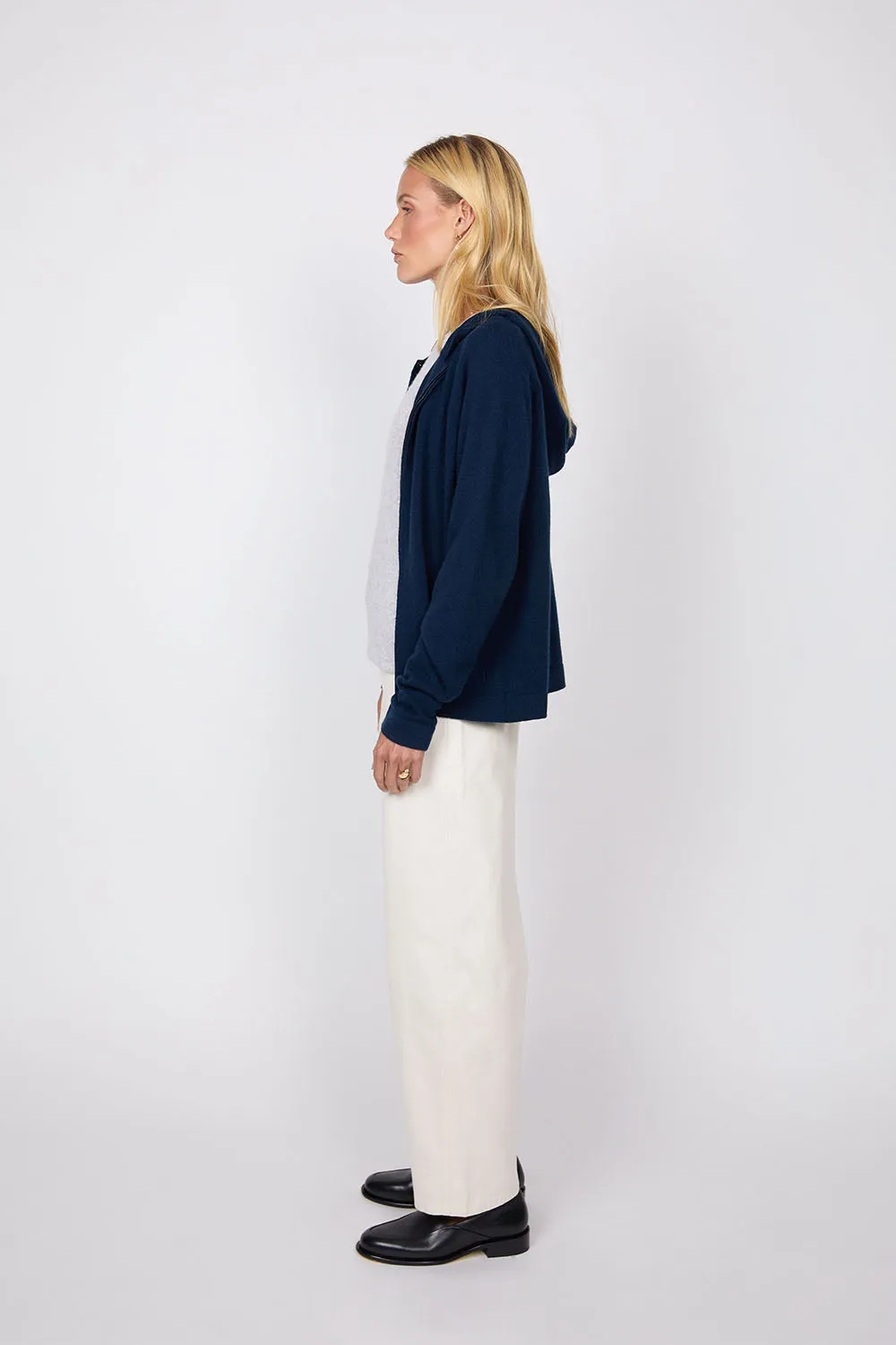 Cashmere Zip Hoodie - Midnight