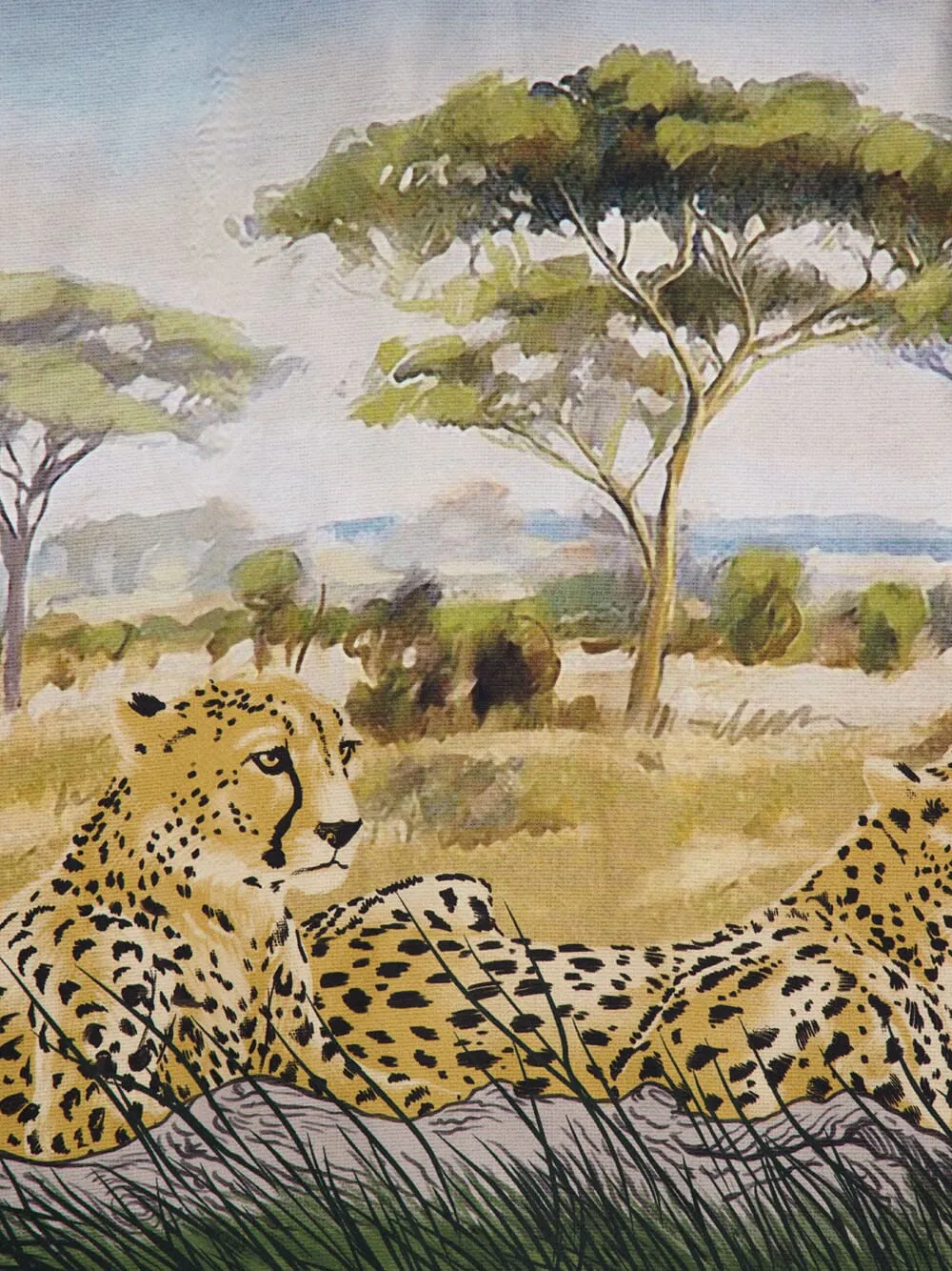 Cheetah-Print Silk Bowling Shirt