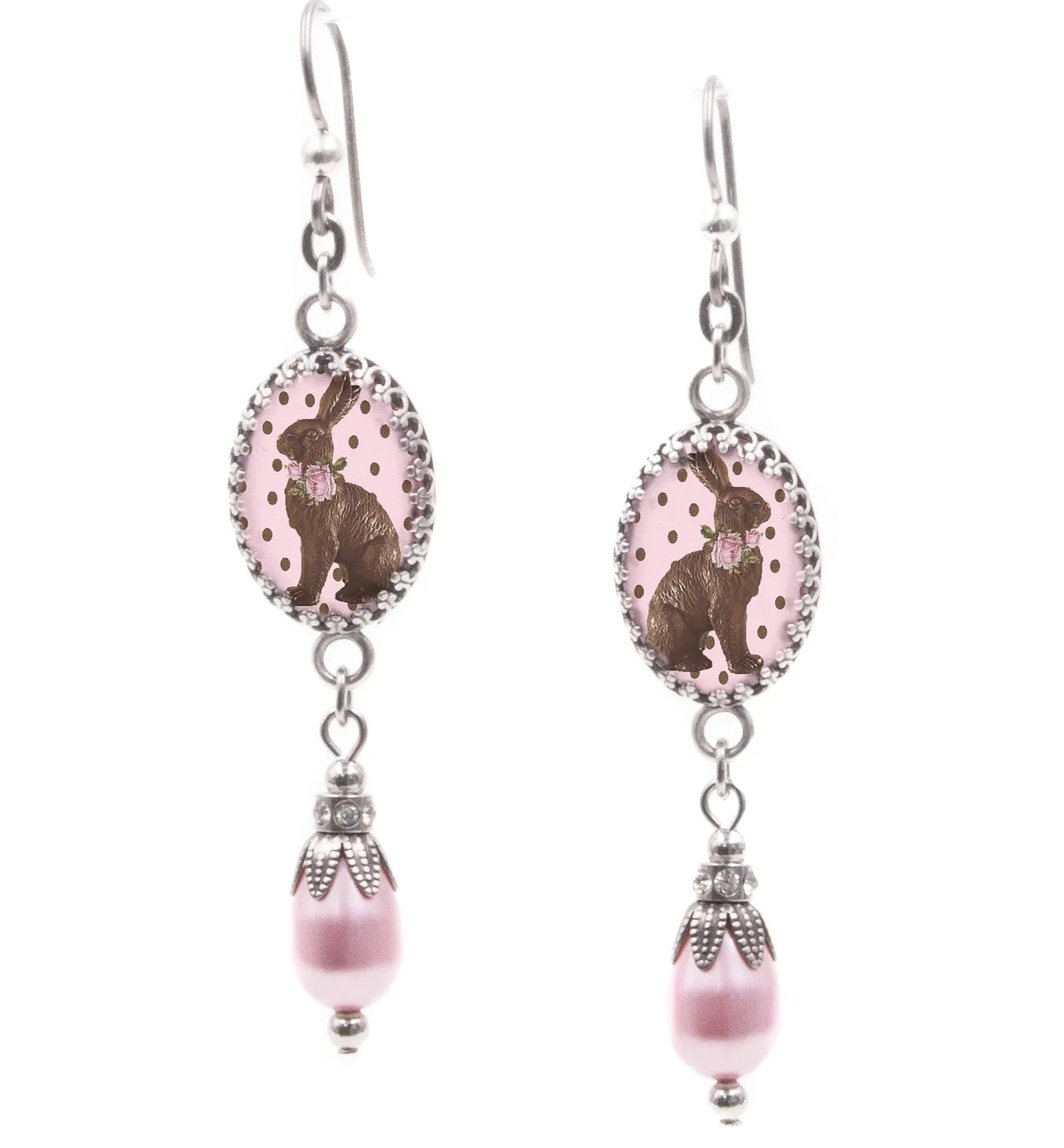 Chocolate Easter Bunny Earrings for Spring