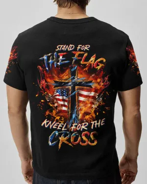 Christianartbag 3D T-Shirt For Men, Stand For The Flag Kneel For The Cross Men's All Over Print Shirt, Christian T-Shirt, Christian 3D T-Shirt, Unisex T-Shirt.