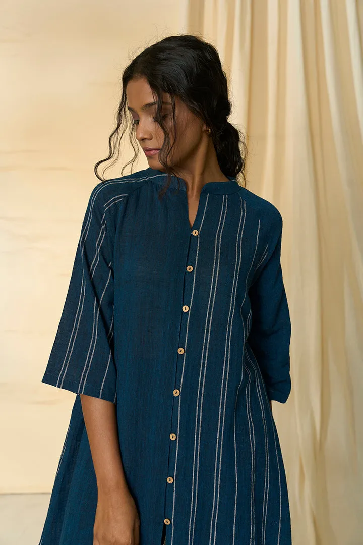 Cobalt Kala Cotton Long Shirt & Trousers Set