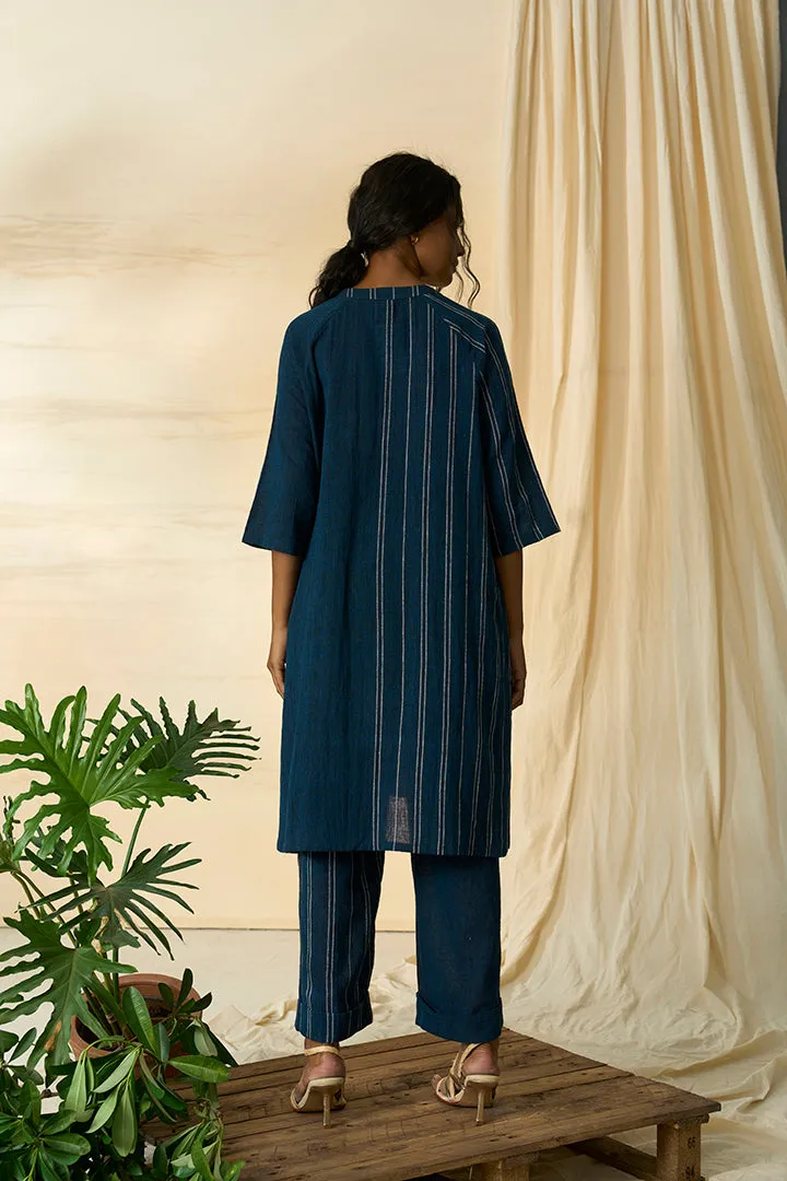 Cobalt Kala Cotton Long Shirt & Trousers Set