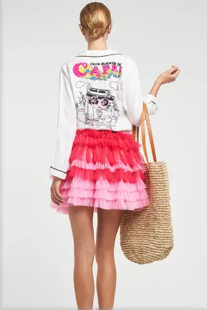 Coco Summer In Capri Silk Cupro Pajama Shirt
