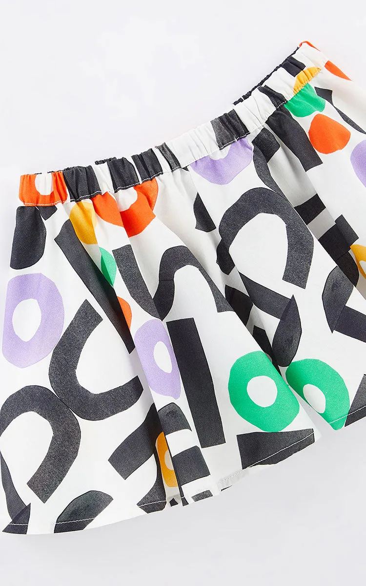 Colored Letters Gitls Short