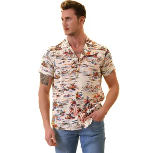 Colorful Palm Trees European Made & Designed Hawaiian Summer Shirts