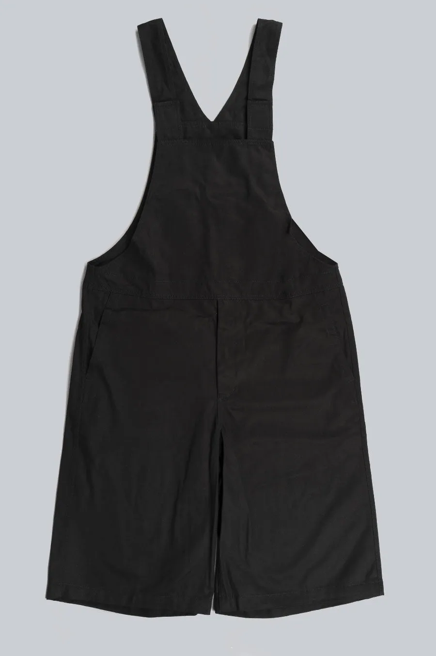 COMME DES GARCONS SHIRT COTTON TWILL OVERALL SHORTS BLACK
