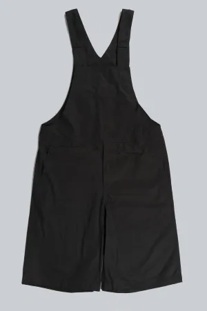 COMME DES GARCONS SHIRT COTTON TWILL OVERALL SHORTS BLACK
