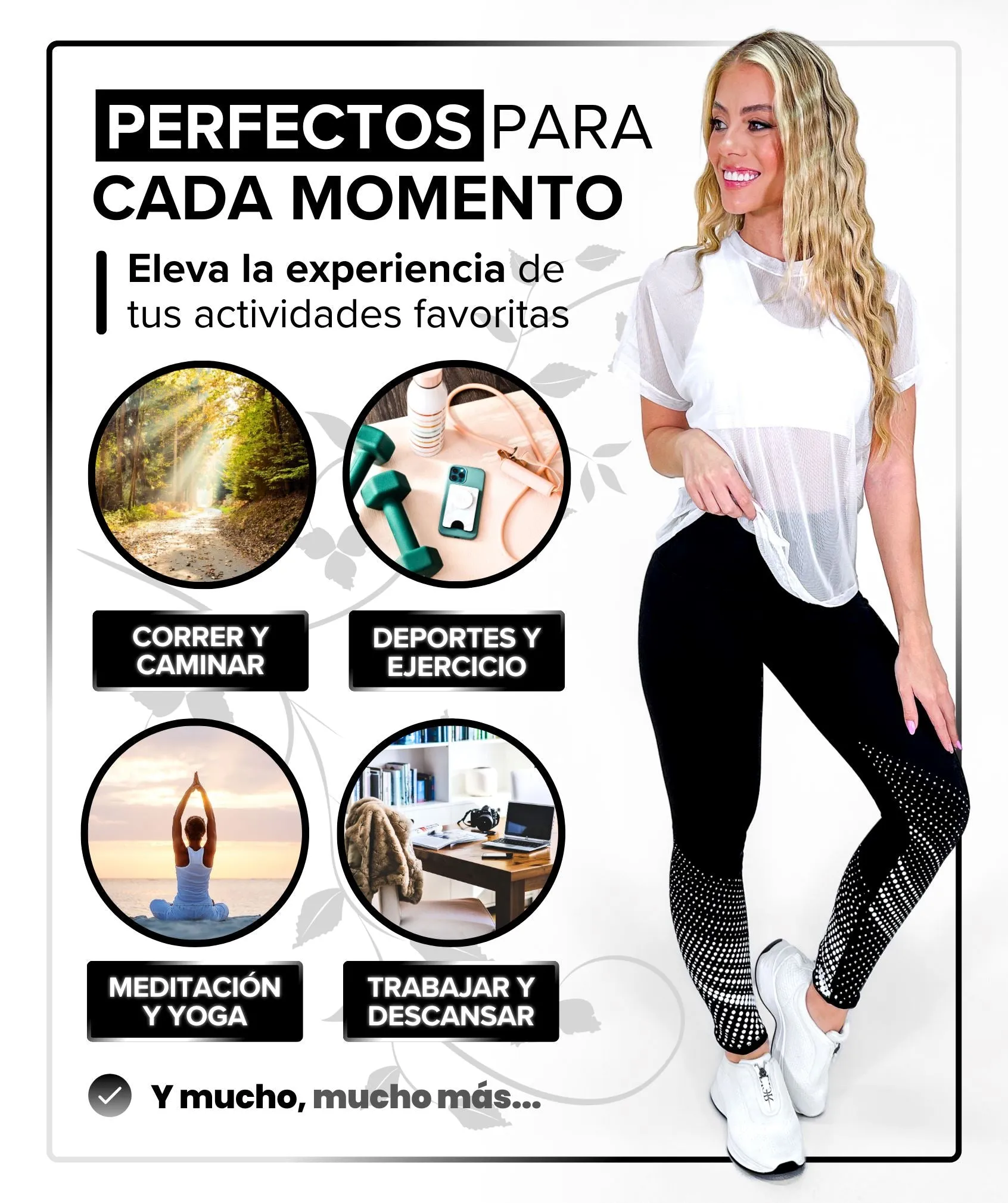 Conjunto Elite Royal Black • Tres Piezas | Leggins Royal Black   Camiseta Berlín Blanca   Top Grecia Blanco