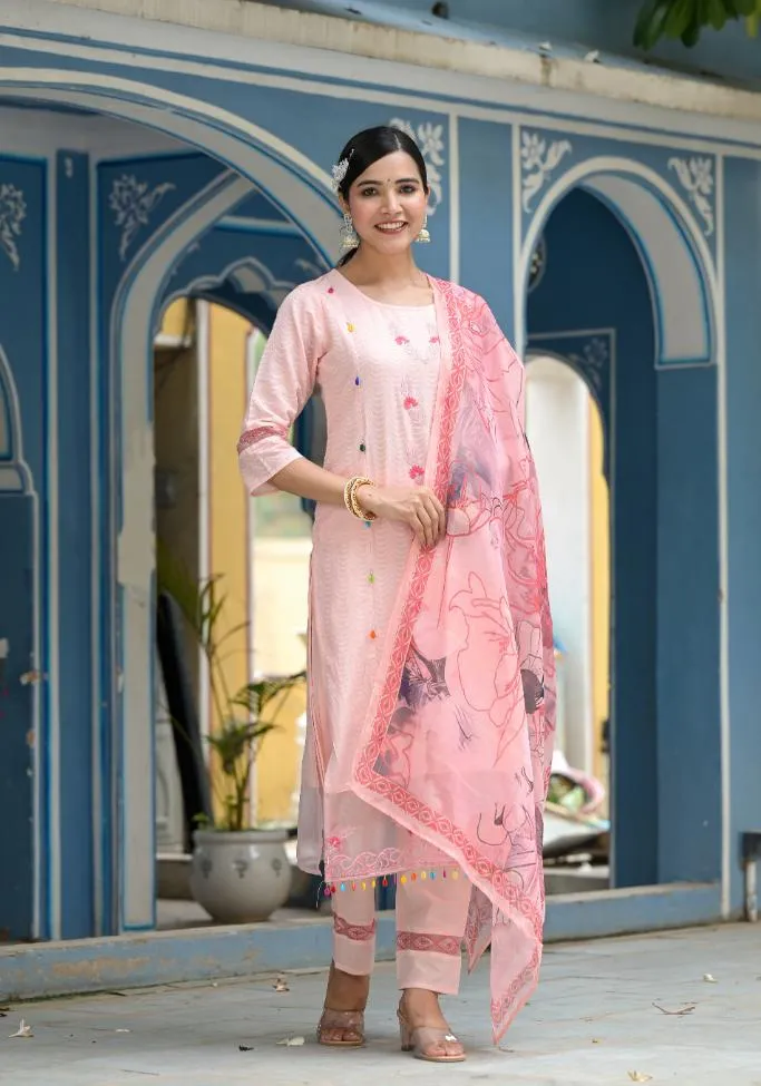 Cotton Dobby Kurta Pant Set