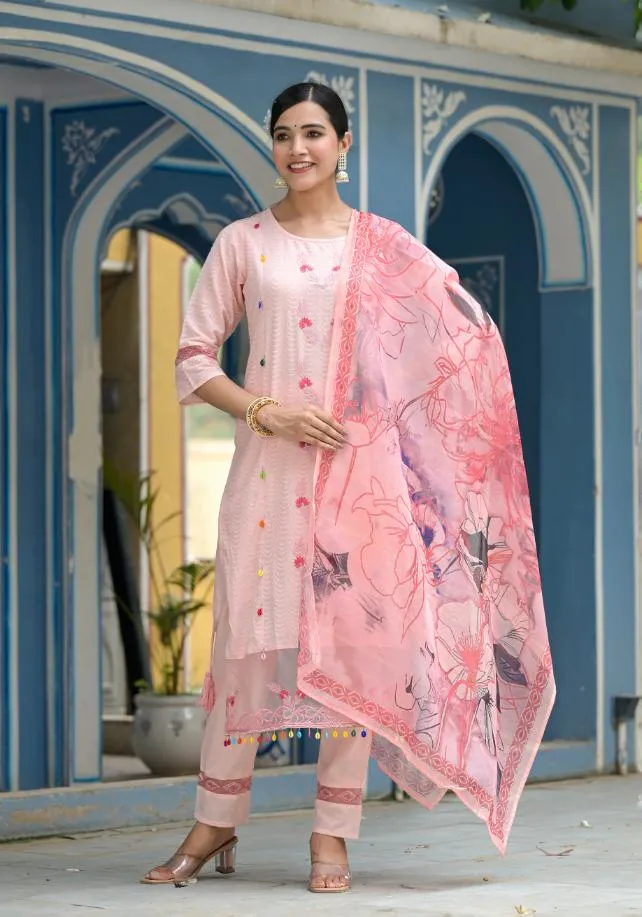 Cotton Dobby Kurta Pant Set