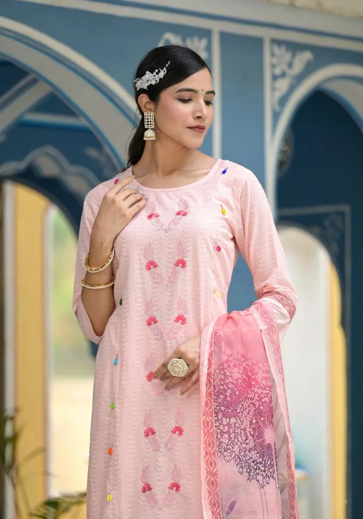 Cotton Dobby Kurta Pant Set