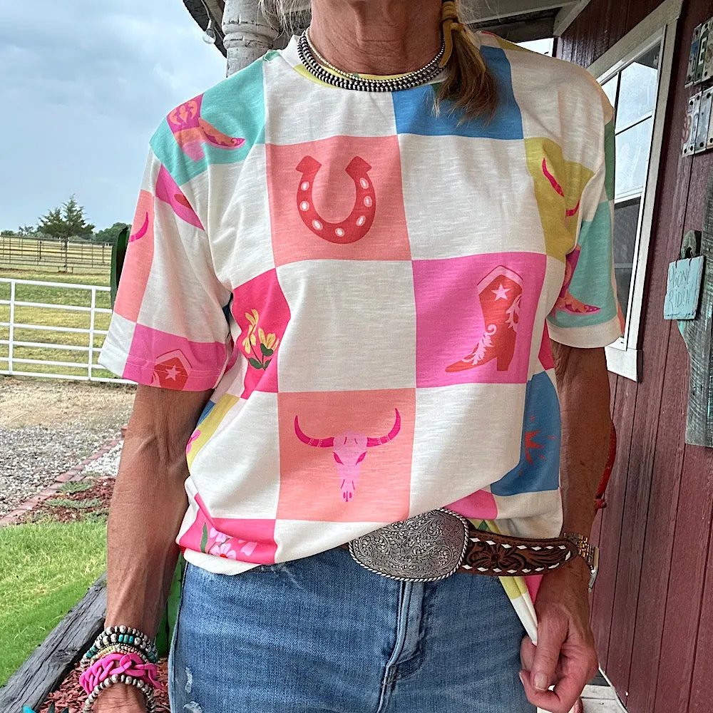 Cowgirl Check Tee