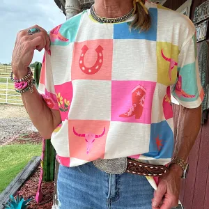 Cowgirl Check Tee