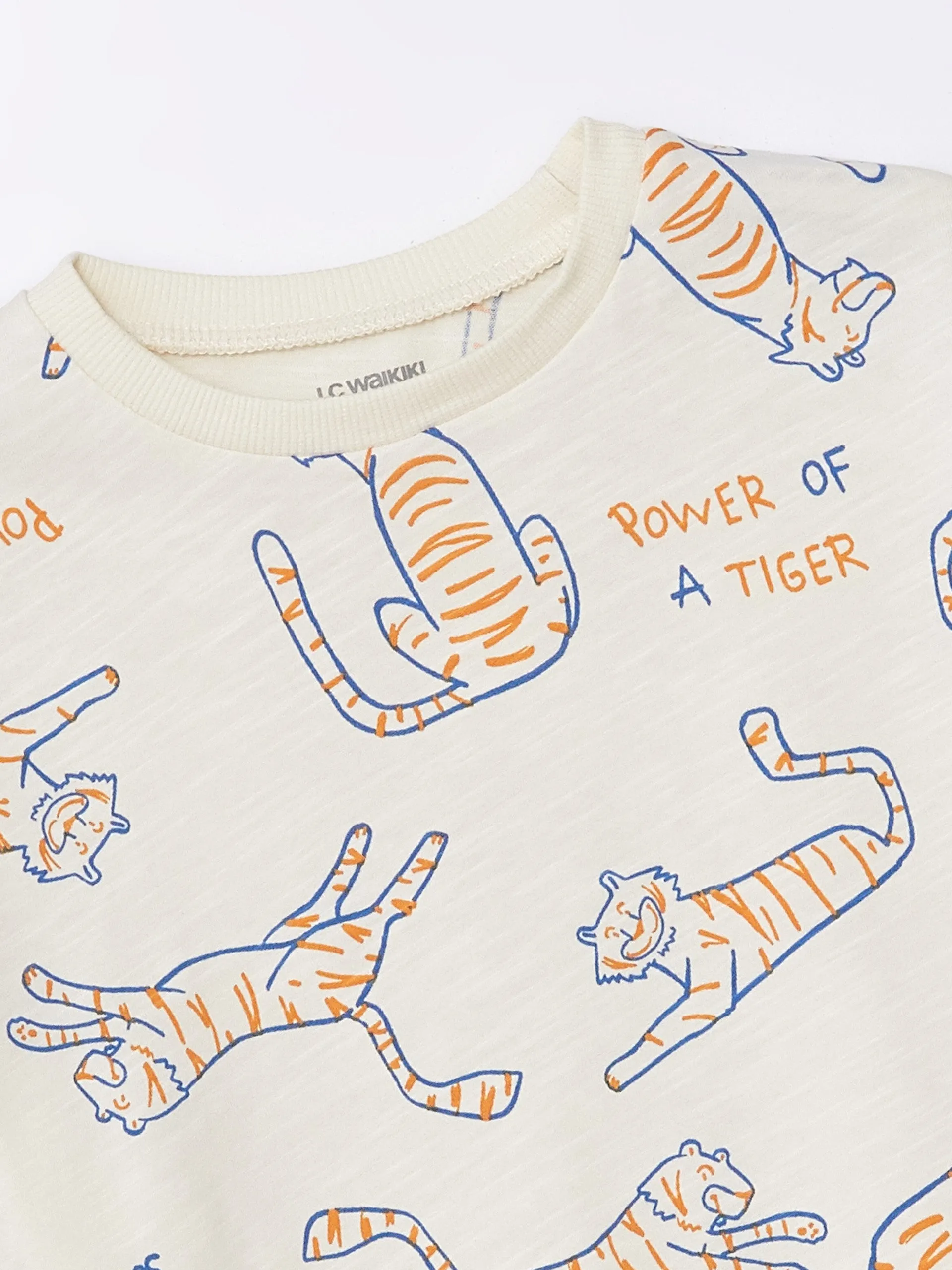 Crew Neck Short Sleeve Printed Baby Boy T-Shirt