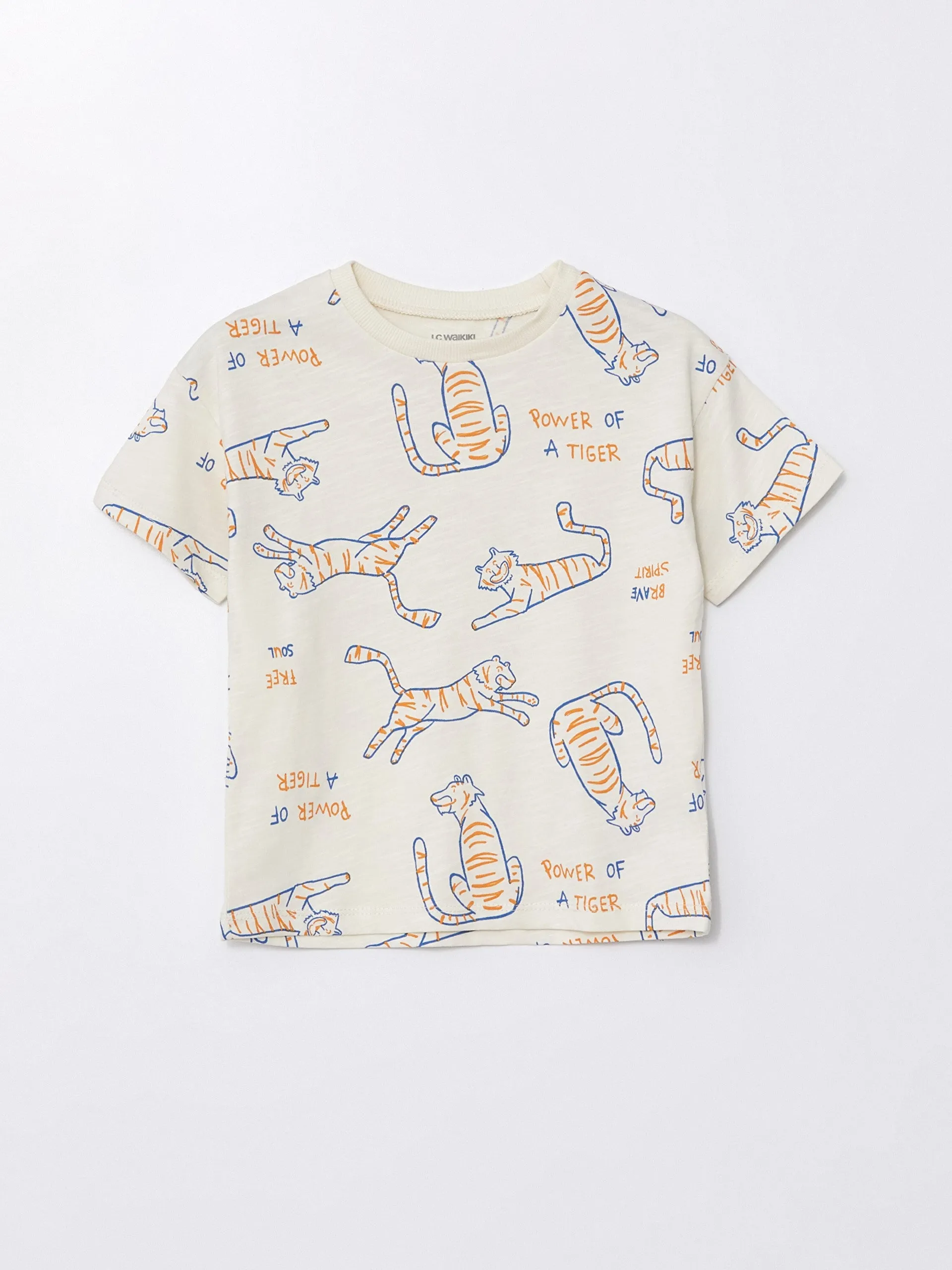 Crew Neck Short Sleeve Printed Baby Boy T-Shirt