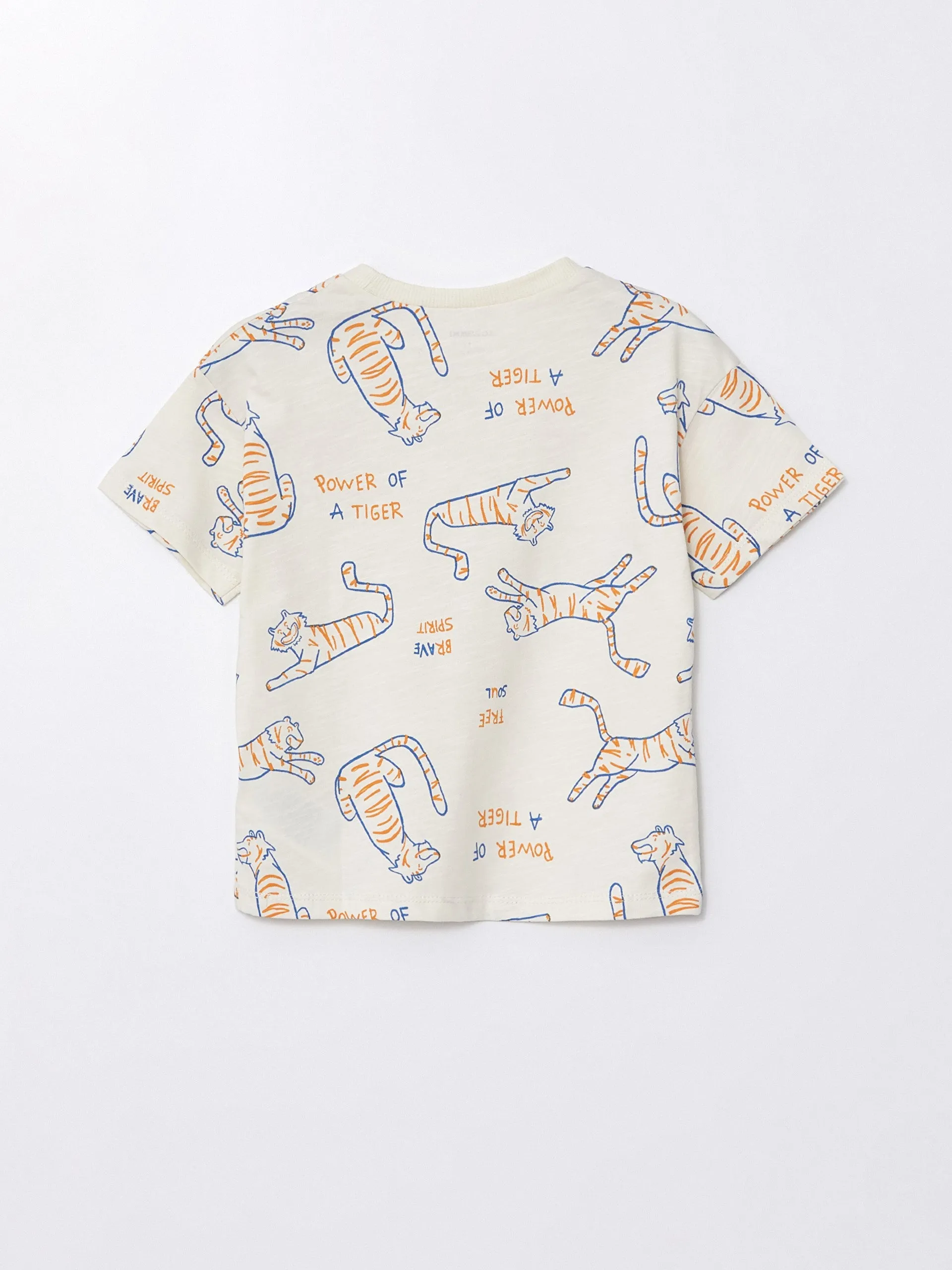 Crew Neck Short Sleeve Printed Baby Boy T-Shirt
